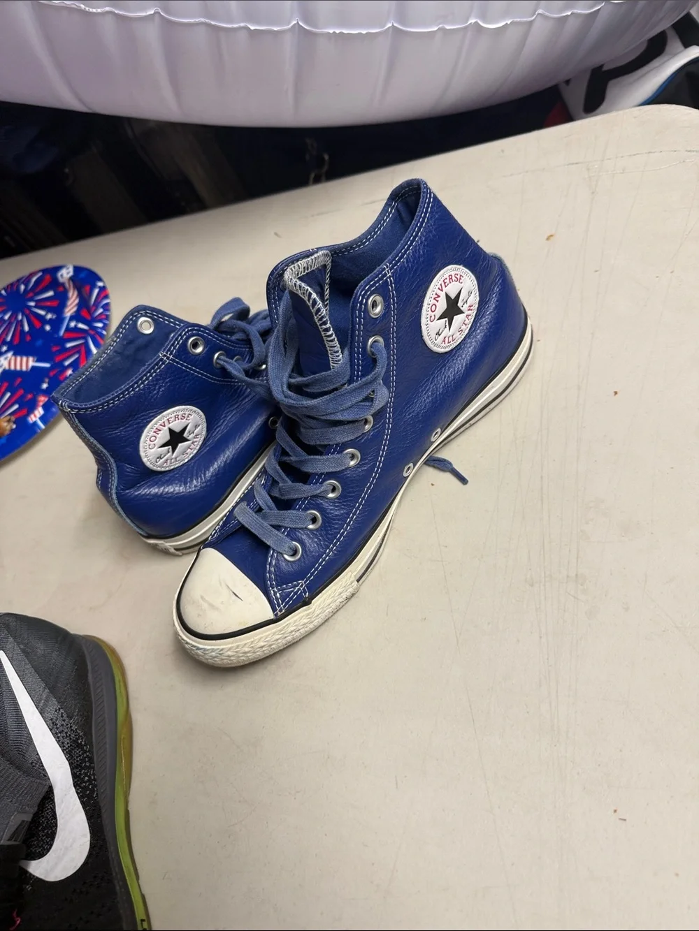 Kids High-Top Canvas Sneakers - Blue